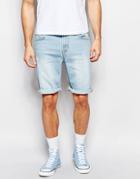 Hoxton Denim Light Wash Denim Short Slim Repeat - Blue