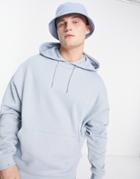 Asos Design Oversized Hoodie In Washed Blue