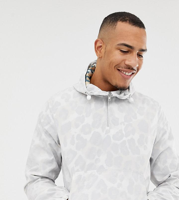 Asos Design Tall Windbreaker In Leopard Print-multi