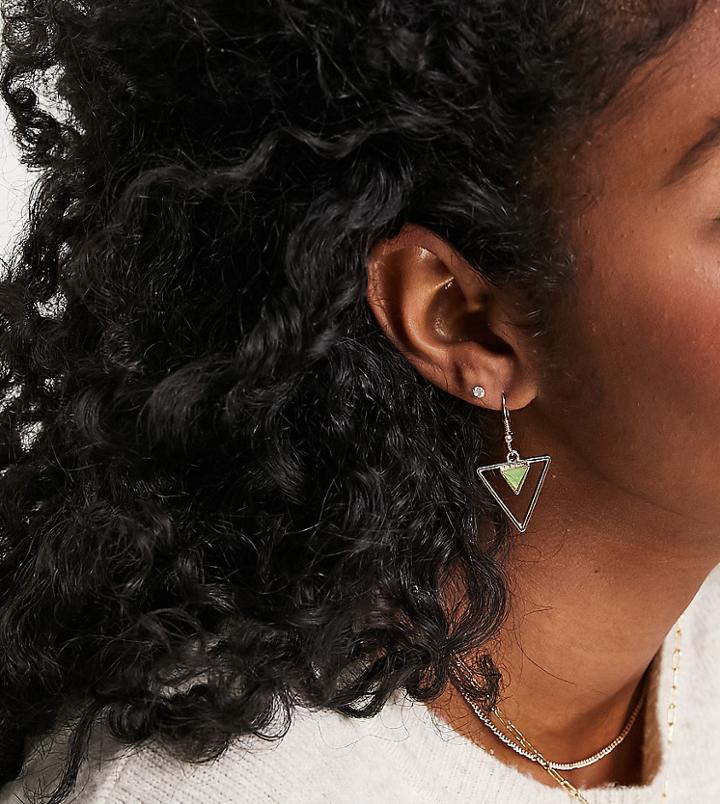 Glamorous Exclusive Faux Green Onyx Enamel Earrings In Gold