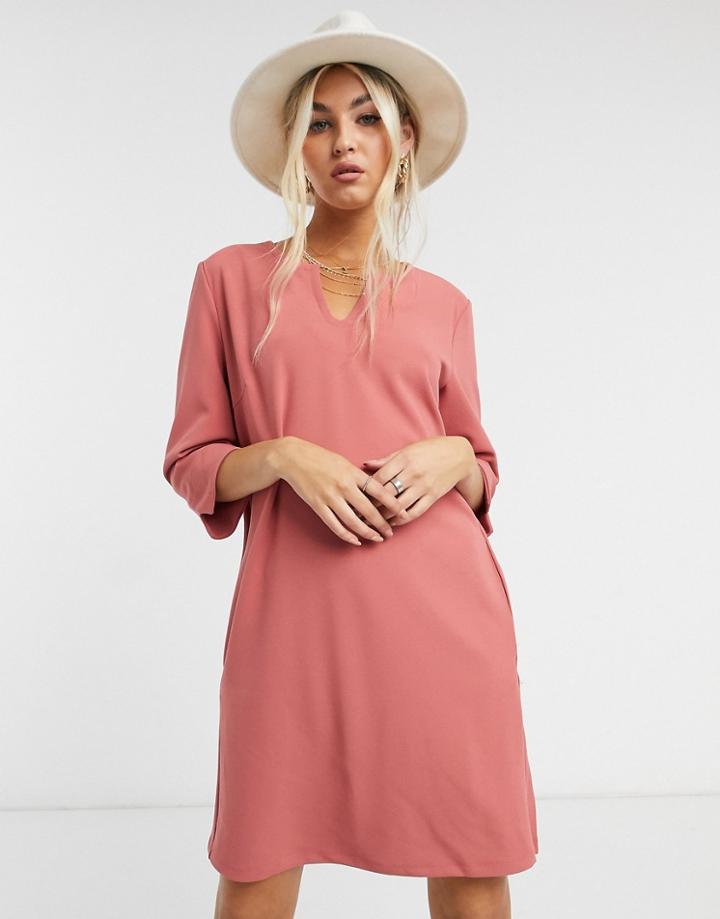 Vila Shift Dress In Pink