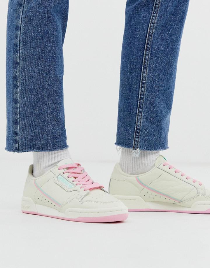 Adidas Originals Continental 80 Sneakers In Off White And Mint Green - White