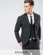 Only & Sons Slim Suit Jacket In Check Fleck - Gray