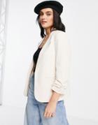 Miss Selfridge Ponte Blazer In Blush-neutral