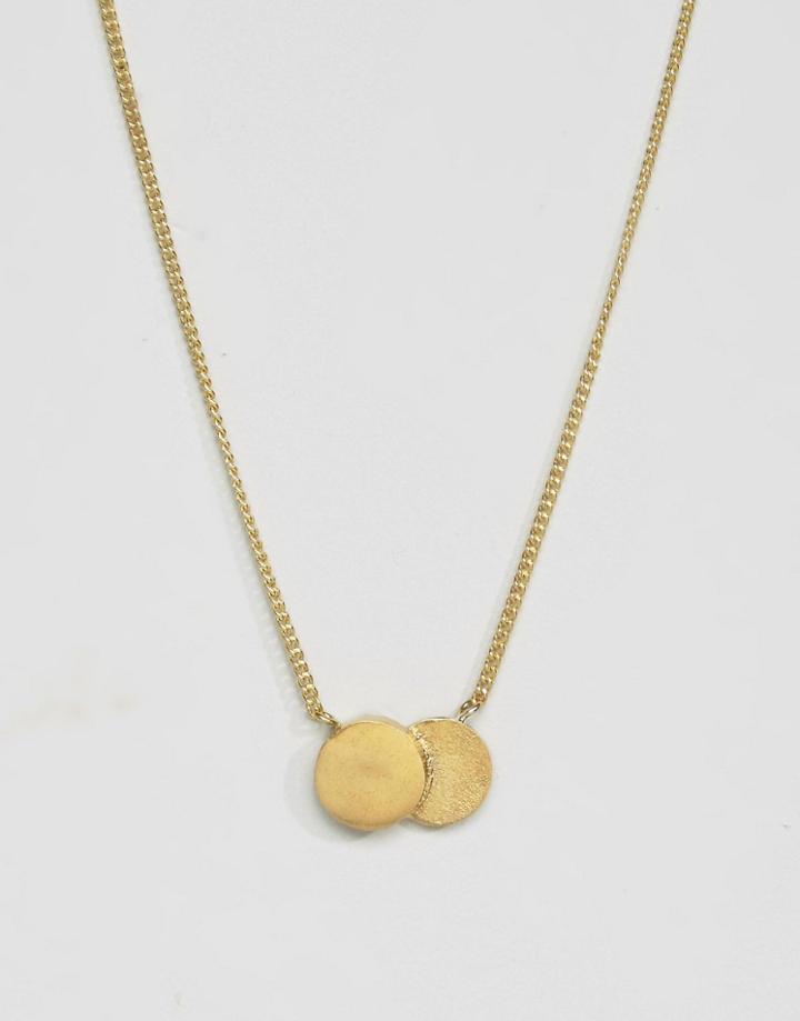 Made Casted Double Disc Pendant - Gold