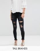 Parisian Tall Frayed Hem Jeans - Gray