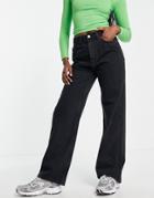 Asos Design Dad Jeans In Washed Black