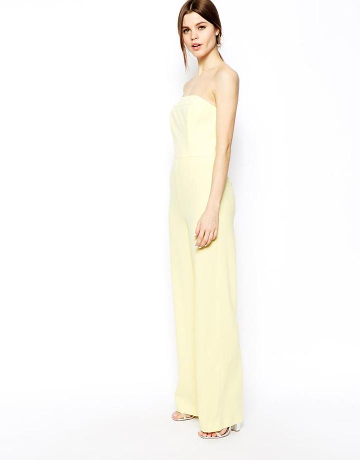 Asos Jumpsuit In Bandeau With Wide Leg