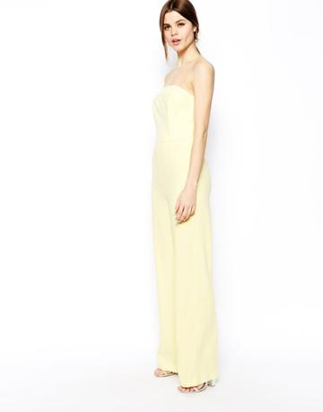 Asos Jumpsuit In Bandeau With Wide Leg