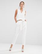 New Look Tie Waist Pant - White