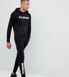 Asos Design Tall Tracksuit Hoodie/skinny Joggers With Team Turnt Text Print - Black