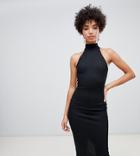 River Island Bodycon Dress With High Neck In Black - Black
