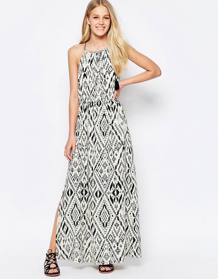 Only Geo-tribal Maxi Dress - White