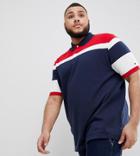Tommy Hilfiger Plus Racing Stripe Slim Fit Polo In Navy - Navy