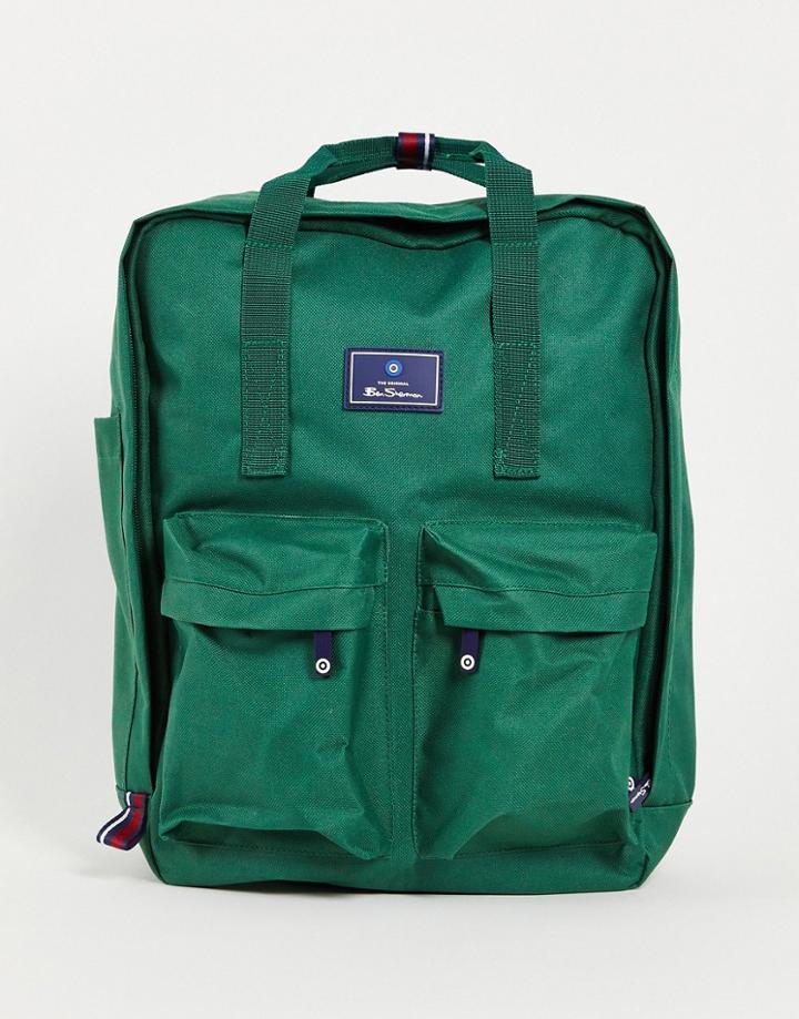 Ben Sherman Top Handle Two Pocket Backpack In Green