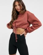 Naanaa Cropped Sweatshirt In Rust-orange