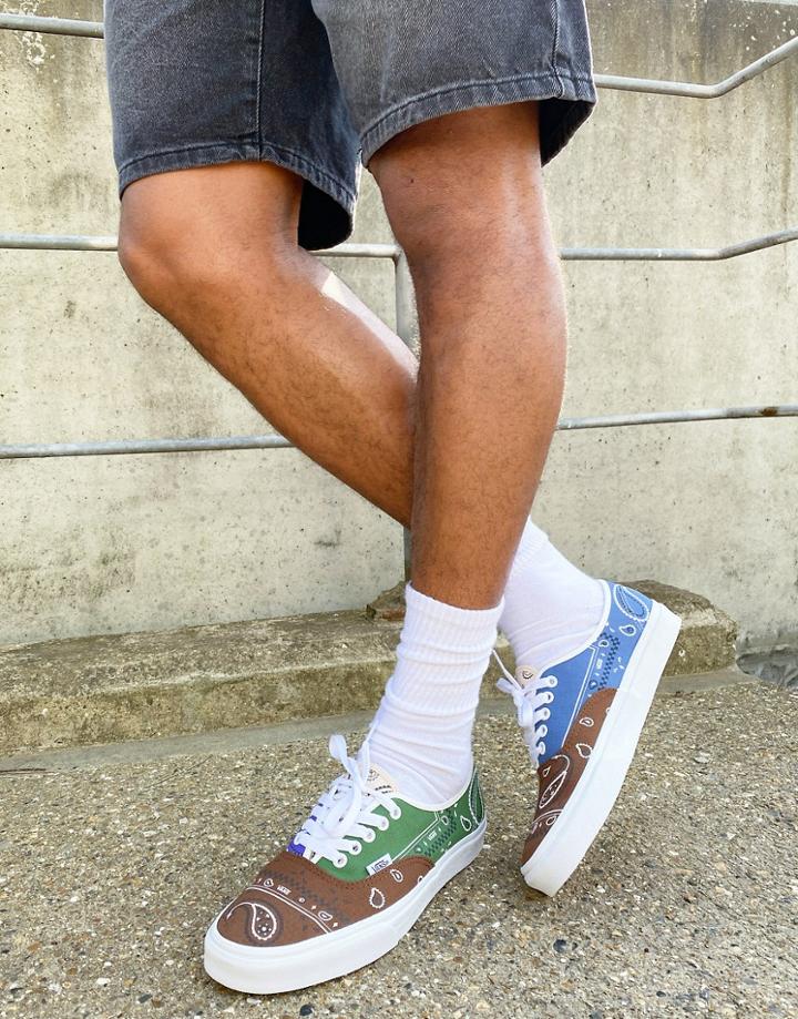 Vans Authentic Sneakers In Yellow Bandana Print