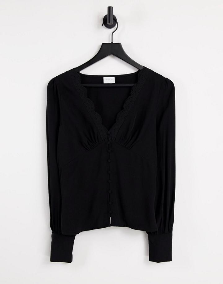 Vila Tea Blouse In Black