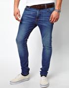 Asos Super Skinny Jeans In Mid Wash