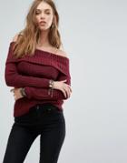 Hollister Marilyn Off The Shoulder Sweater - Red