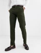 Harry Brown Wedding Tweed Heritage Slim Fit Suit Pants-green