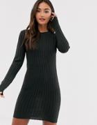 Brave Soul Mando Sweater Dress In Charcoal - Gray