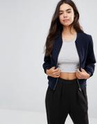 Unique 21 Crepe Bomber Jacket - Navy