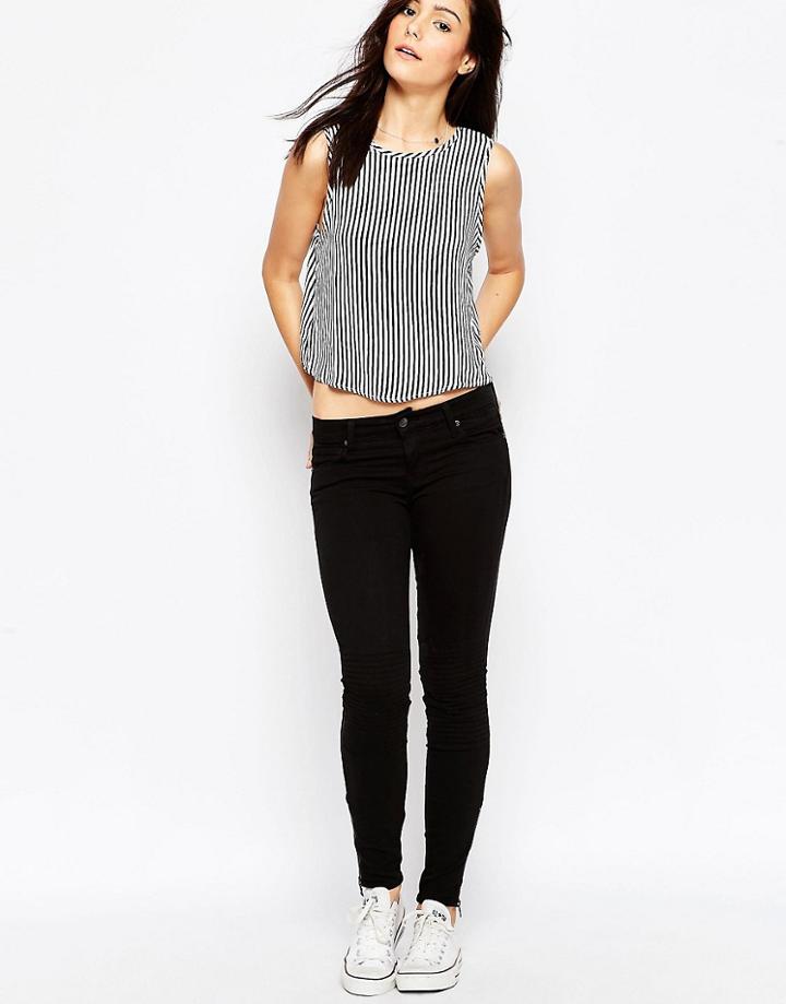 Genetic Denim Delphine Ankle Zip Skinny Jeans In Black - Black