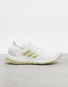 Adidas Running Focus Breathe Sneakers In White And Gold