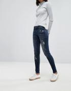 Esprit Paint Splat Skinny Jeans - Blue