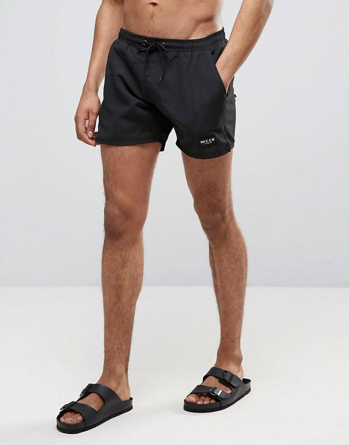 Nicce London Swim Short In Black - Black