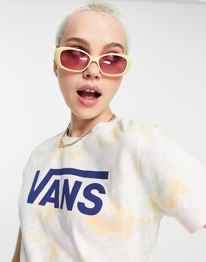 Vans Large Chest Logo T-shirt In Pink Tie Dye
