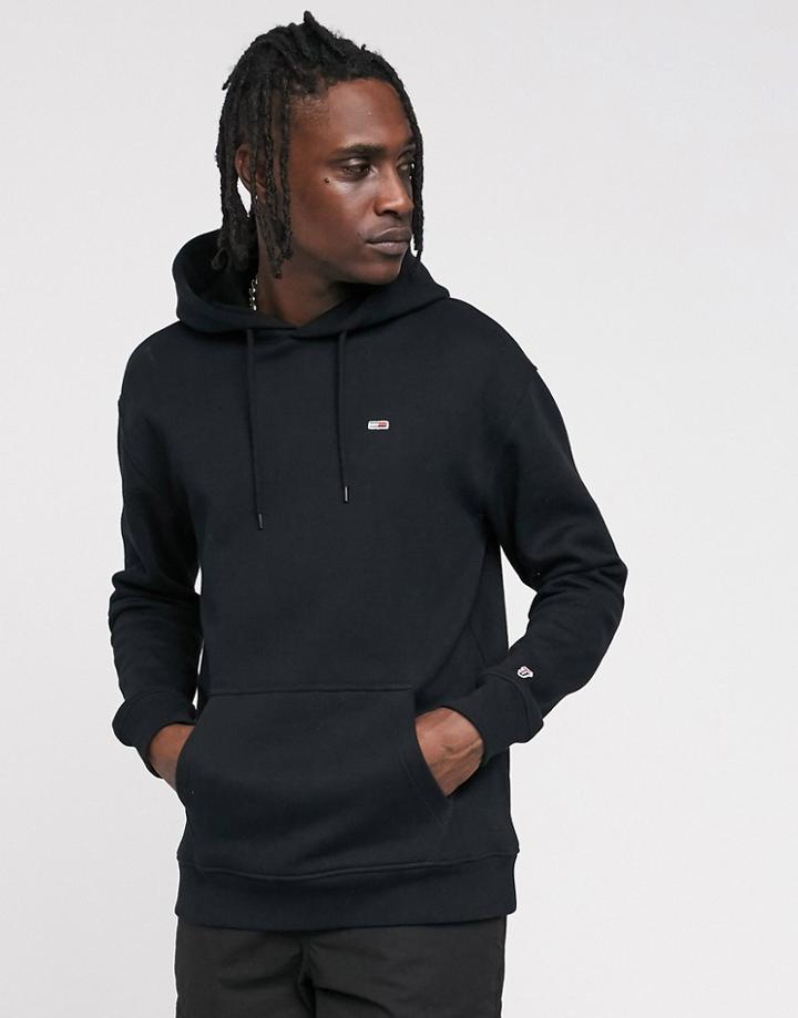 Tommy Jeans Classic Overhead Hoodie In Black With Icon Logo