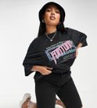 Collusion Plus Fortuna Acid Wash Graphic T-shirt In Gray - Part Of A Set-grey