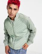 Sixth June Track Jacket In Dusty Green With Monogram Logo Print - Part Of A Set