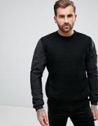 Religion Sweater With Bomber Sleeves - Black