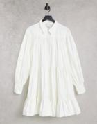 Asos Edition Curve Oversized Trapeze Mini Shirt Dress In White