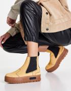 Puma Mayze Chelsea Boots In Tan With Gum Sole-brown