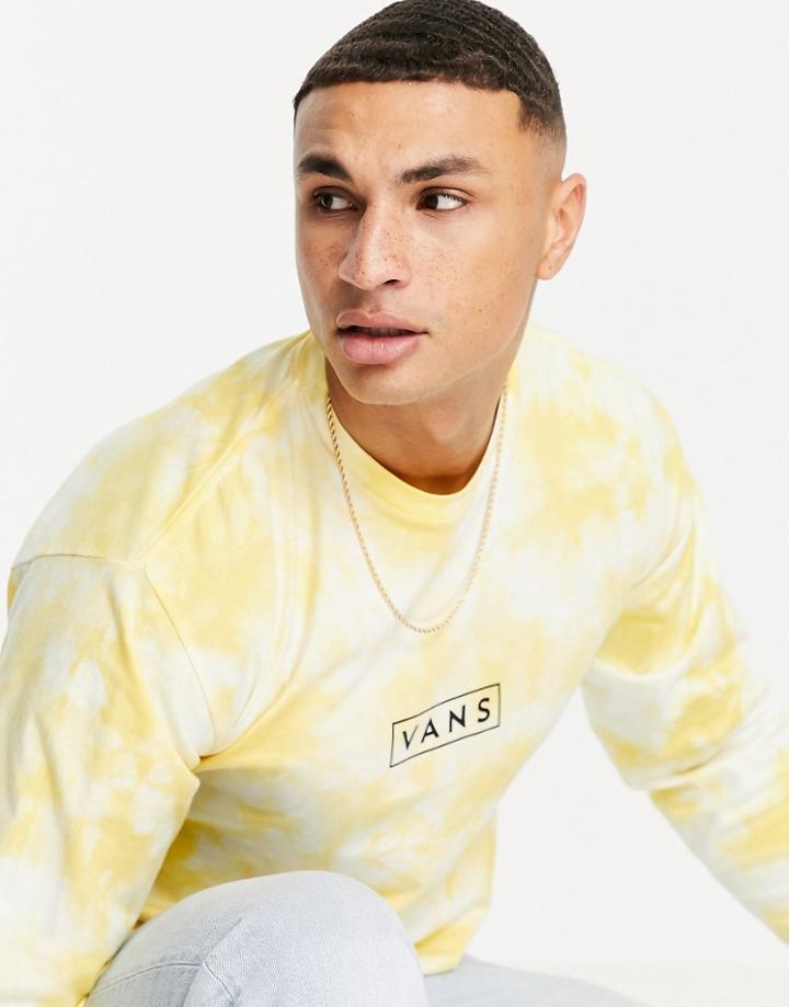 Vans Easy Box Tie Dye Long Sleeve T-shirt In Yellow