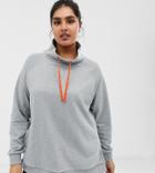 Asos 4505 Curve Sweat Top With Slouch Neck - Gray