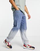 Asos Design Baggy Jeans In Faded Wash-blues
