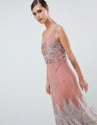 Asos Edition Scallop Embellished Midi Dress - Pink