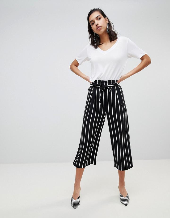 Stradivarius Tie Front Stripe Pants - Multi