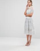 Chi Chi London Premium Lace Skirt Co-ord - Gray