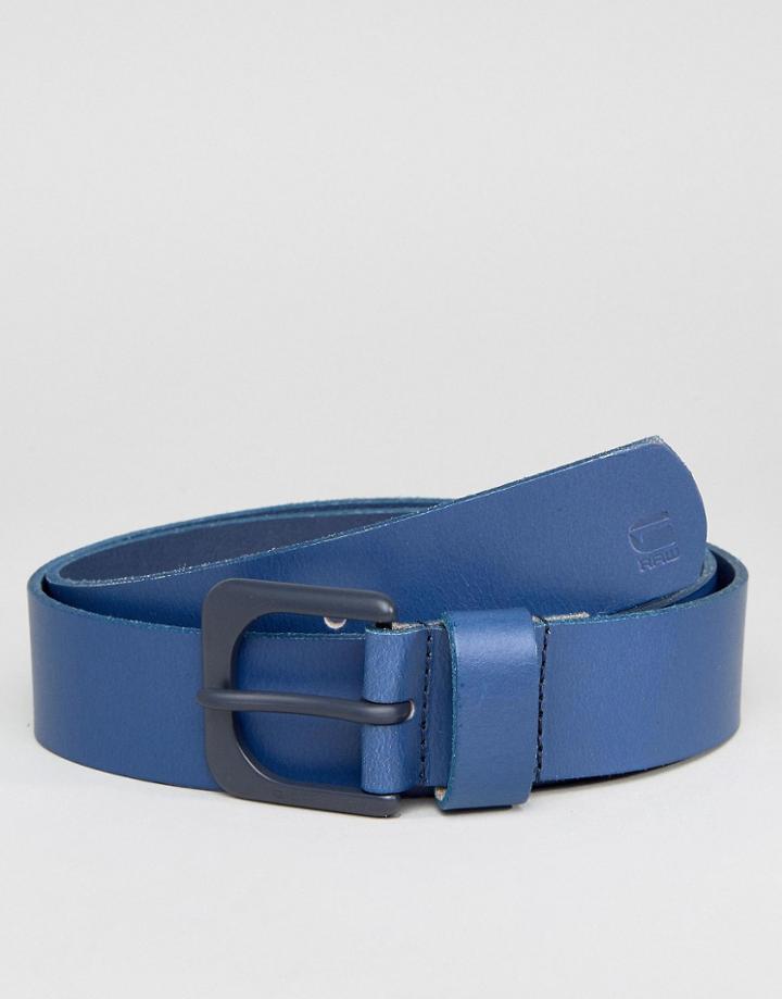 G-star Belt In Leather - Blue