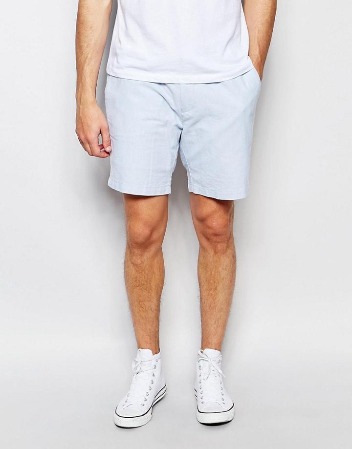 Farah Chino Shorts In Oxford Cotton - Sky