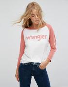 Wrangler Retro Logo Raglan T-shirt - White