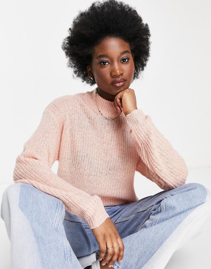 Brave Soul Reki Fisherman Knit Sweater-pink