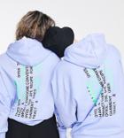 Collusion Unisex Hoodie With Text Print In Blue - Lblue