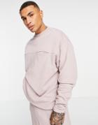 Asos Design Oversized Sweatshirt With Pocket In Pink - Part Of A Set